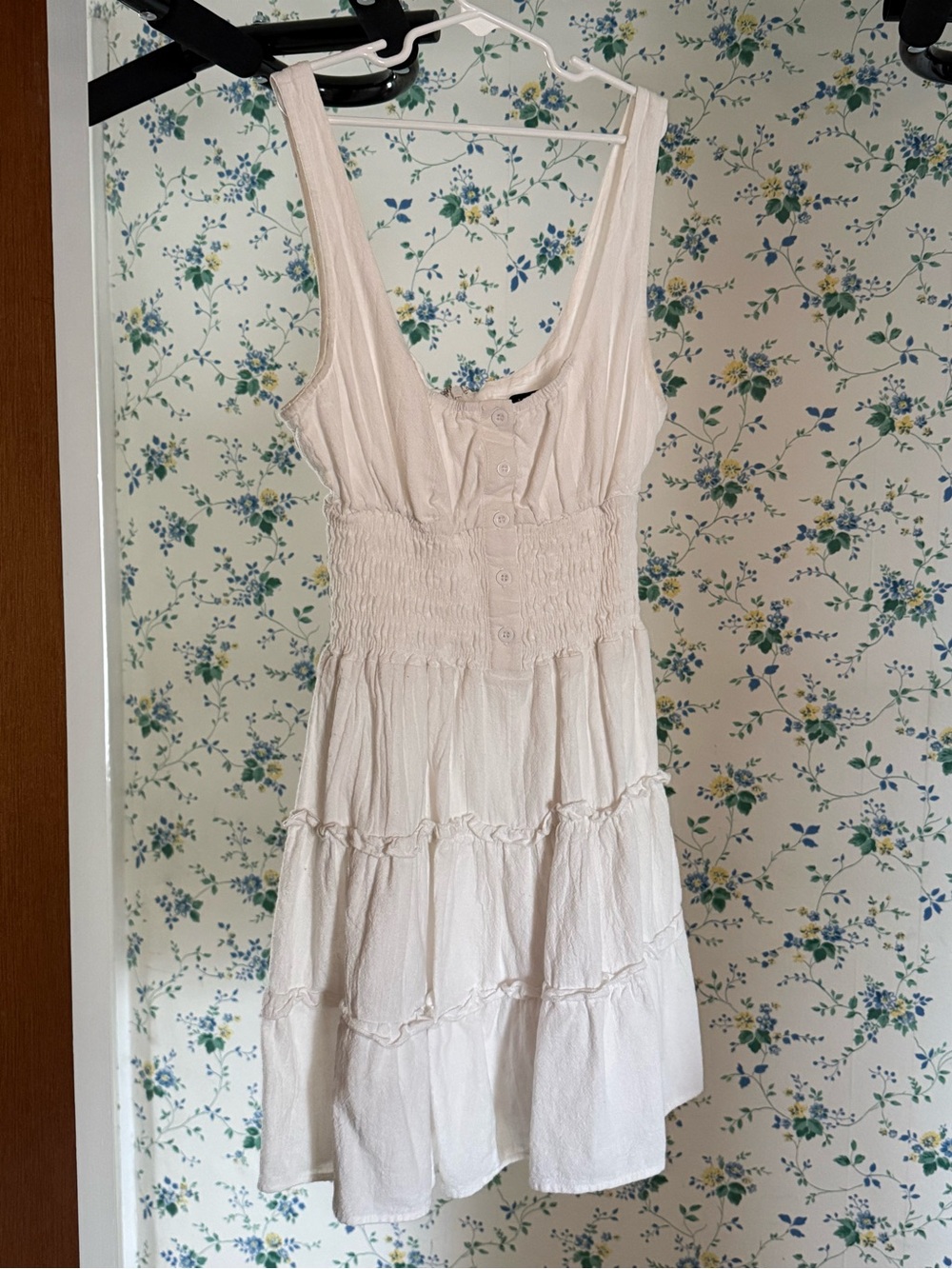 Lulus White Buttoned Mini Dress